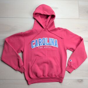 Champion North Carolina Tar Heels Embroidered Pink Hoodie Womens Medium UNC